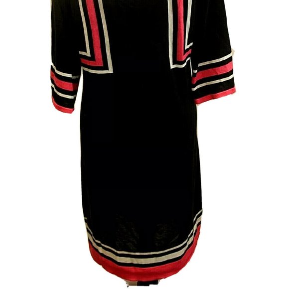 SANGRIA Black/White/Pink Geometric Knit Dress - Picture 7 of 9